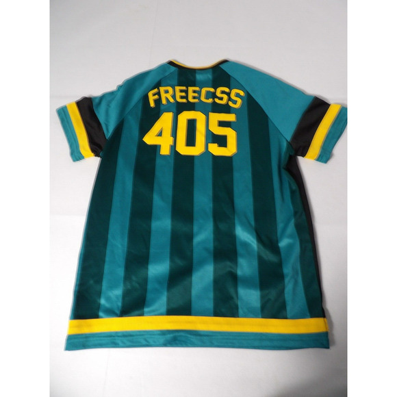 Box Lunch Hunter Whale Jersey Mens Small XX Freecs 405 Teal Yellow - Picture 8 of 8